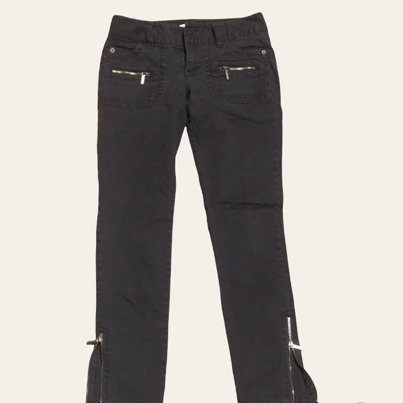 Michael Kors Denim - Micheal Kors Black Zip-Up Jeans with Gold Detail